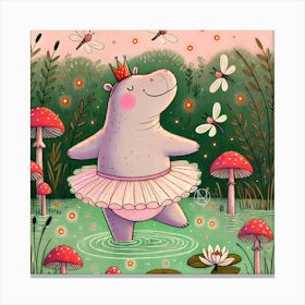 The Enchanted Hippo Dance 1 Canvas Print