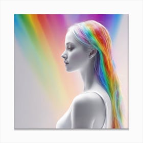 Rainbow Haired Girl Canvas Print