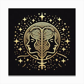 A Zodiac symbol, Twins 1 Canvas Print