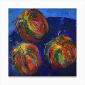 Three Apples Square Canvas Print