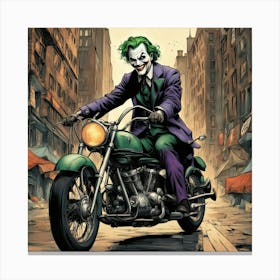 Joker On A Motorcycle 2 Canvas Print