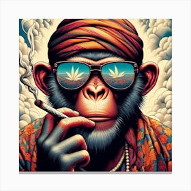 Monkey Smoking Weed 1 Canvas Print