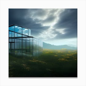 Glass House In The Field Canvas Print