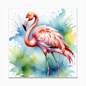Flamingo Watercolor Painting 1 Canvas Print