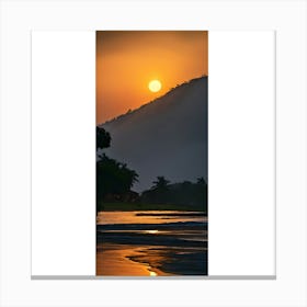 Sunset At The Beach Canvas Print