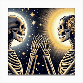 Soulmate Skeletons Canvas Print