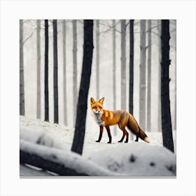 Fox In The Snow 1 Canvas Print