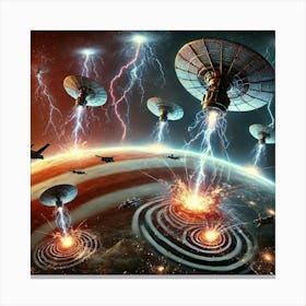 A Sci Fi Depiction Of Thunderclap Satellites Targets Canvas Print