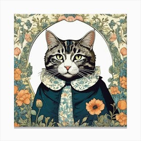 william morris cat art print Canvas Print