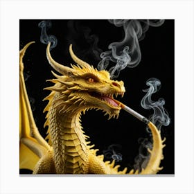 Dragon Smoking A Cigarette Canvas Print