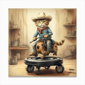 Cowboy Cat 1 Canvas Print