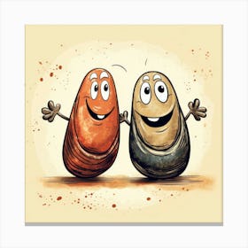 Two Friends Holding Hands Canvas Print