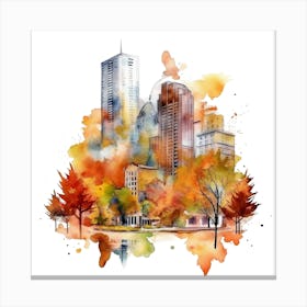 Watercolor Cityscape 3 Canvas Print