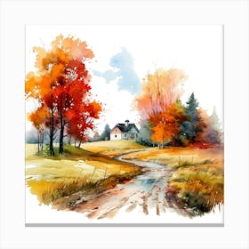 Watercolor Of Autumn 3 Canvas Print