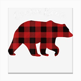 Cousin Bear Kids Red Plaid Christmas Pajama Family Gift Canvas Print