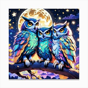 Three Owls Canvas Print