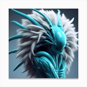 Alien Portrait Turquoise 7 Canvas Print