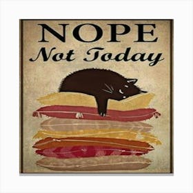 Black Cat Nope Canvas Print