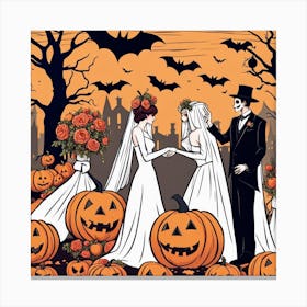 Halloween Wedding Canvas Print