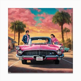 'The Pink Car' Canvas Print