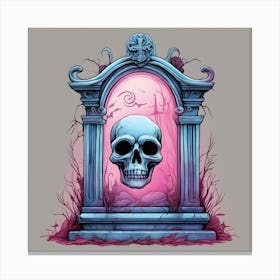 Skull In The Window Canvas Print