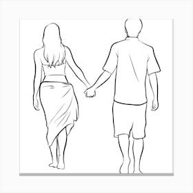 Couple Holding Hands Canvas Print