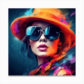 Woman In A Hat 8 Canvas Print