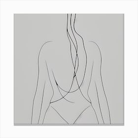 Back View Of A Woman abstract minimalist art Canvas Print