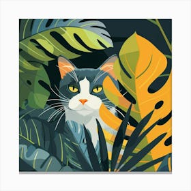 Cat In The Jungle 16 Canvas Print