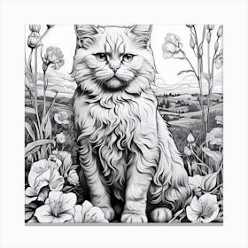 Cat In The Meadow Canvas Print