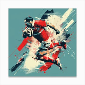 Rugby Player Running 2 Canvas Print