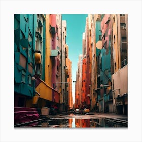 Colorful City Street Canvas Print