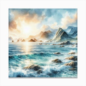 Sunset On The Ocean 1 Canvas Print