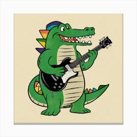 Alligator Playing Guitar Canvas Print