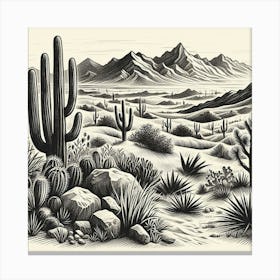 Cactus Desert 1 Canvas Print