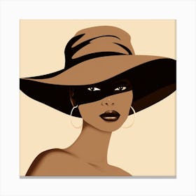 Black Woman In A Hat 19 Canvas Print
