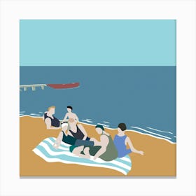 Vintage Bathers Canvas Print