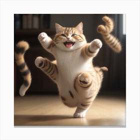 Cat Jumping Canvas Print