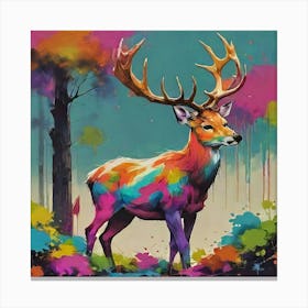 Colorful Deer Canvas Print