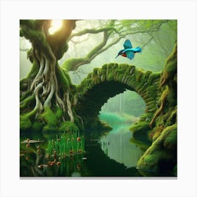 Bridge Over A Pond Canvas Print