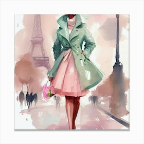 Paris Fashion Illustration 6 Canvas Print