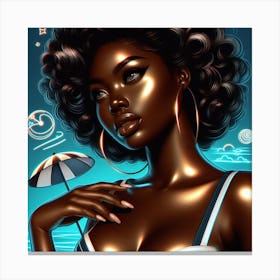 Black Girl In Bikini 1 Canvas Print