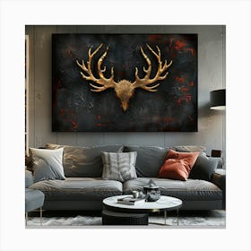 Deer Head Wall Art Canvas Print
