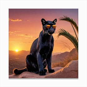 Chill Panther At Sunset Canvas Print
