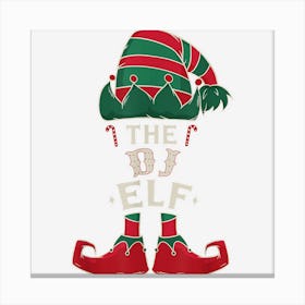 The Dj Elf Cute Ugly Christmas Sweater Family Canvas Print