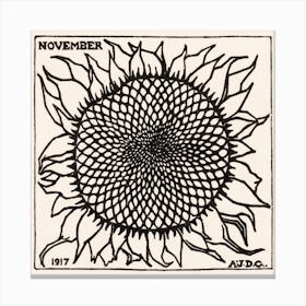 November Sunflower, Julie De Graag Canvas Print