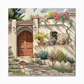 Mediterranean Cottage Canvas Print