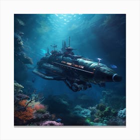 Underwater Spaceship Canvas Print