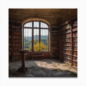 Abandoned Library Canvas Print