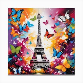 Paris With Butterflies 112 Canvas Print